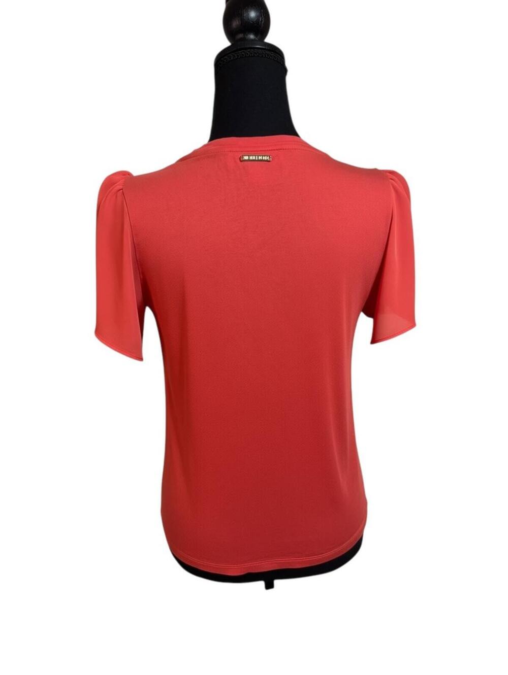 Michael Kors Puff Sleeve Red Top Size S - Picture 2 of 6